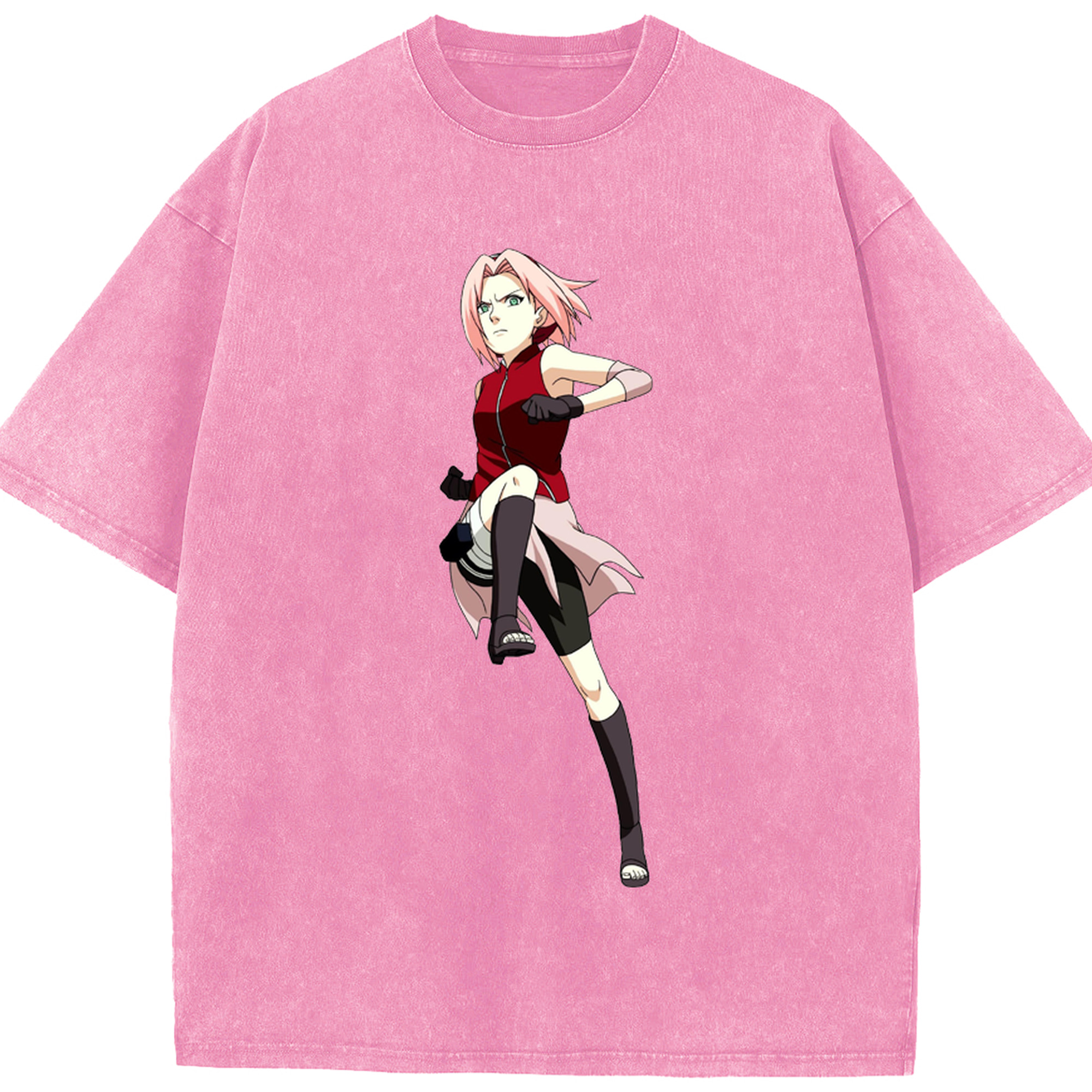 （画像用） NARUTO -ナルト- 春野サクラ Haruno Sakura 綿100% ヴィンテージ風 半袖Tシャツ（フロントプリント）